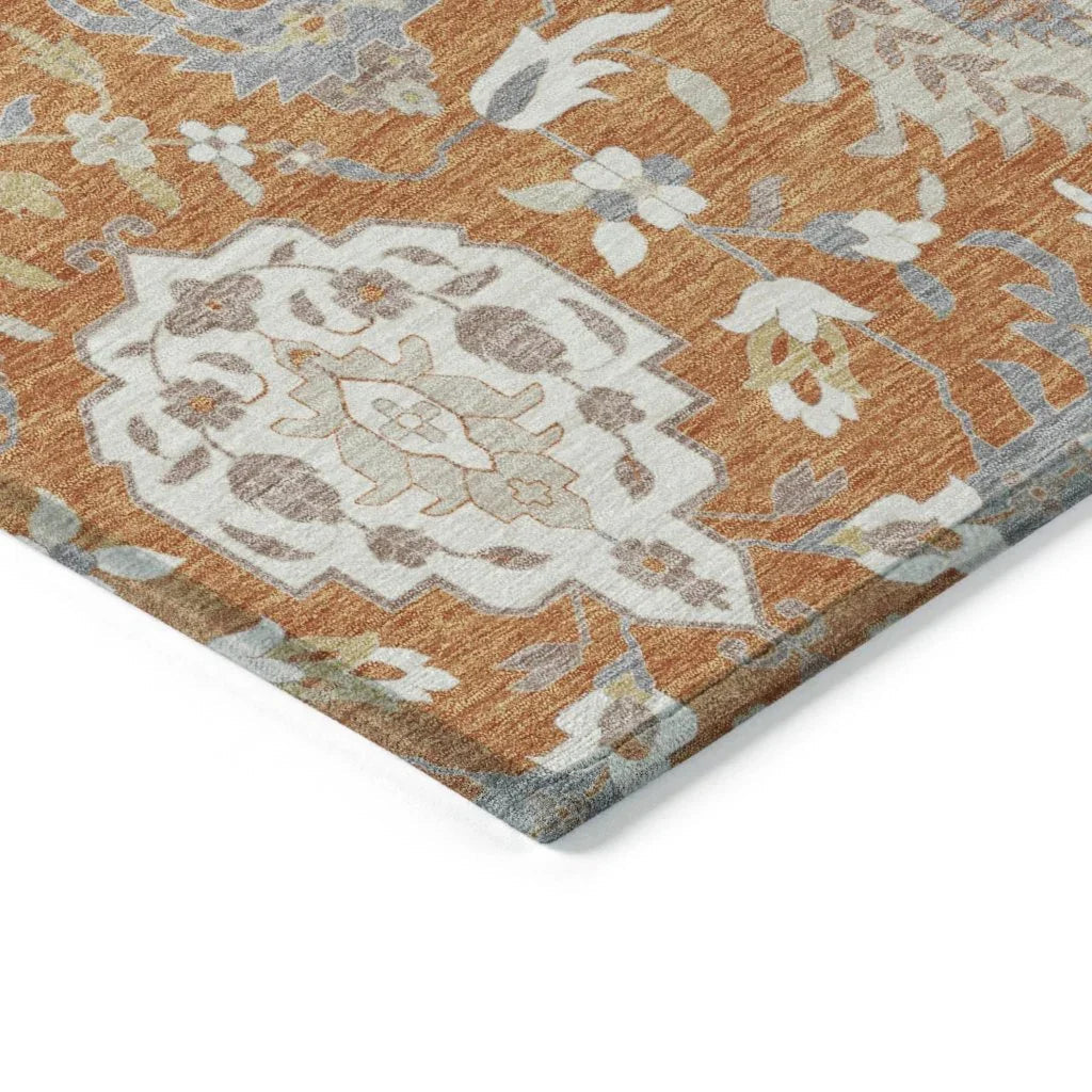 LOOMLAN Rugs Ilyara Orange Washable Indoor-Outdoor Rug