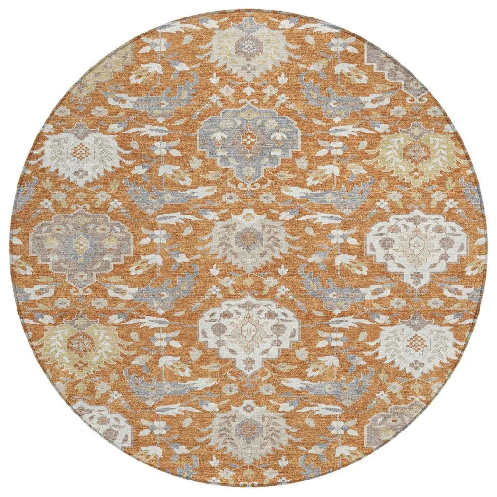 LOOMLAN Rugs Ilyara Orange Washable Indoor-Outdoor Rug