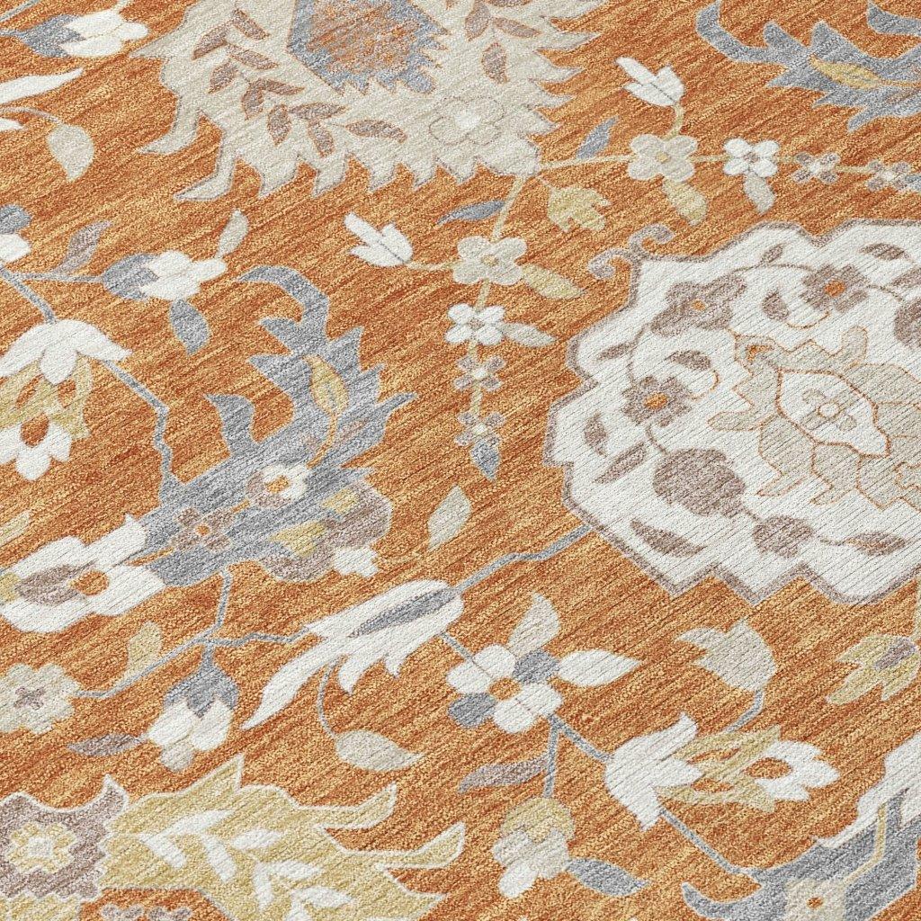 LOOMLAN Rugs Ilyara Orange Washable Indoor-Outdoor Rug