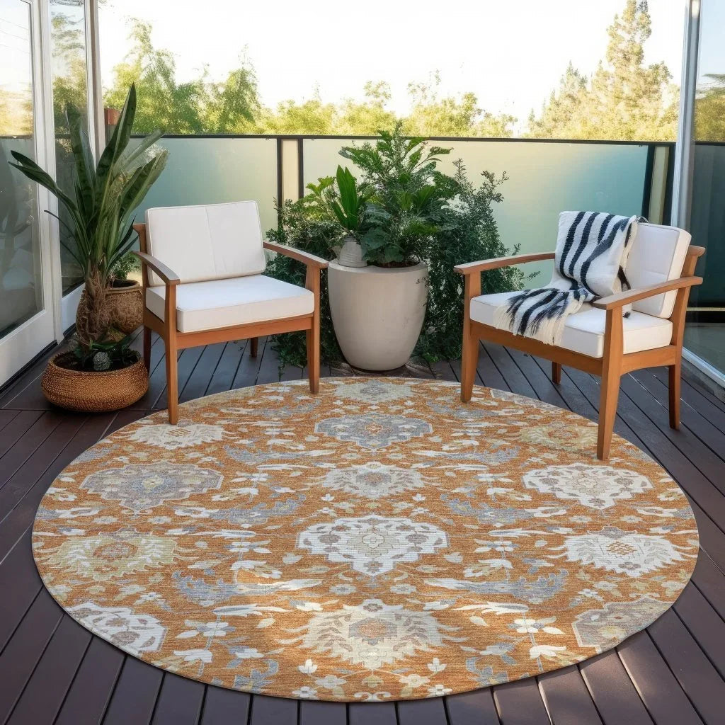 LOOMLAN Rugs Ilyara Orange Washable Indoor-Outdoor Rug