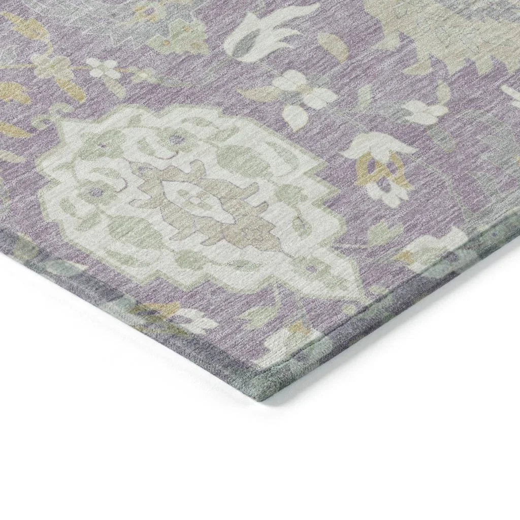 LOOMLAN Rugs Ilyara Purple Washable Indoor-Outdoor Rug