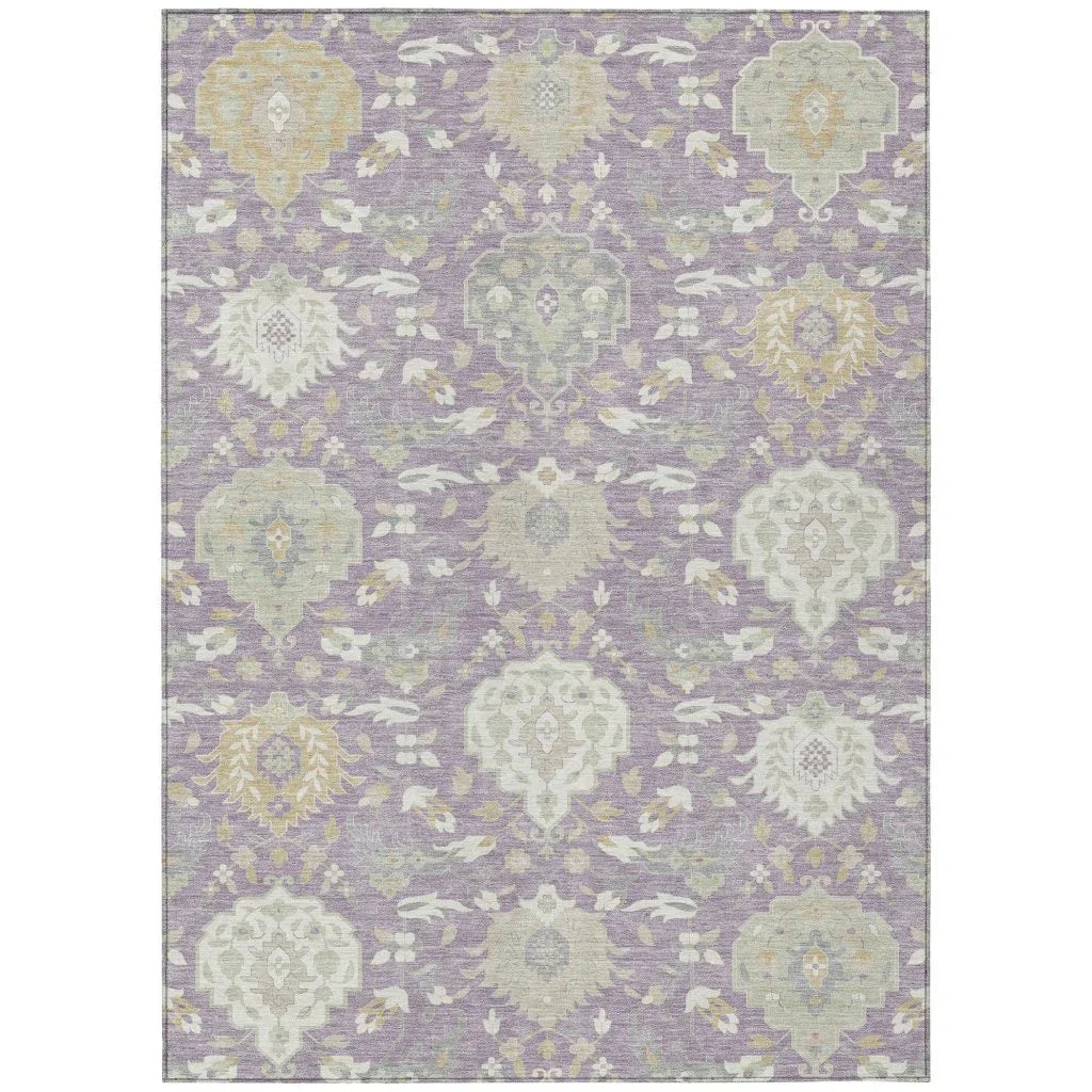 LOOMLAN Rugs Ilyara Purple Washable Indoor-Outdoor Rug
