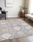 LOOMLAN Rugs Ilyara Purple Washable Indoor-Outdoor Rug