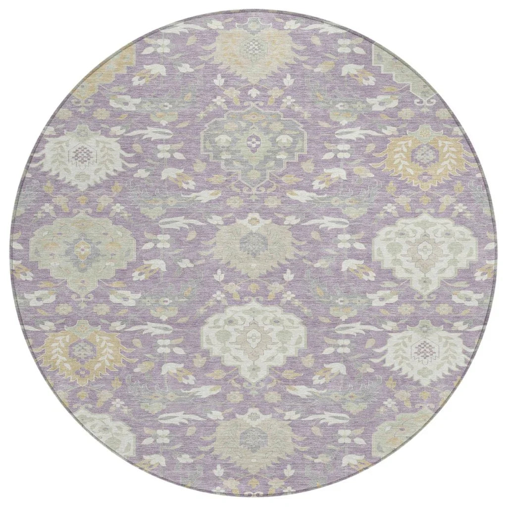 LOOMLAN Rugs Ilyara Purple Washable Indoor-Outdoor Rug