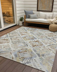 LOOMLAN Rugs Ilyone Ivory Washable Indoor-Outdoor Rug