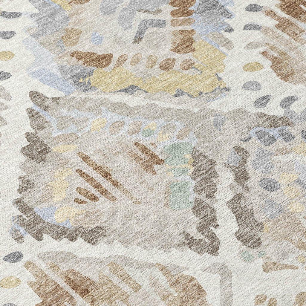 LOOMLAN Rugs Ilyone Ivory Washable Indoor-Outdoor Rug