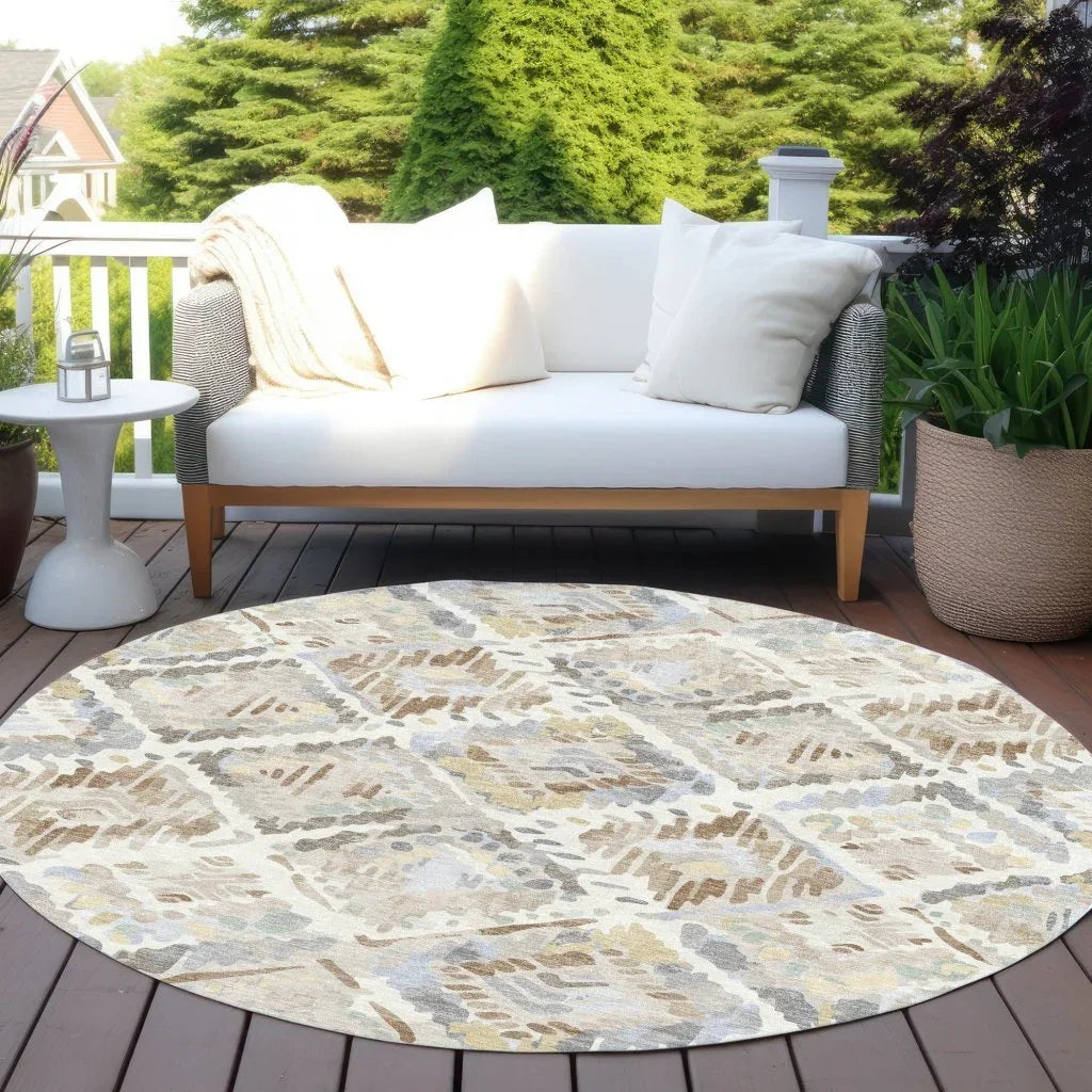 LOOMLAN Rugs Ilyone Ivory Washable Indoor-Outdoor Rug