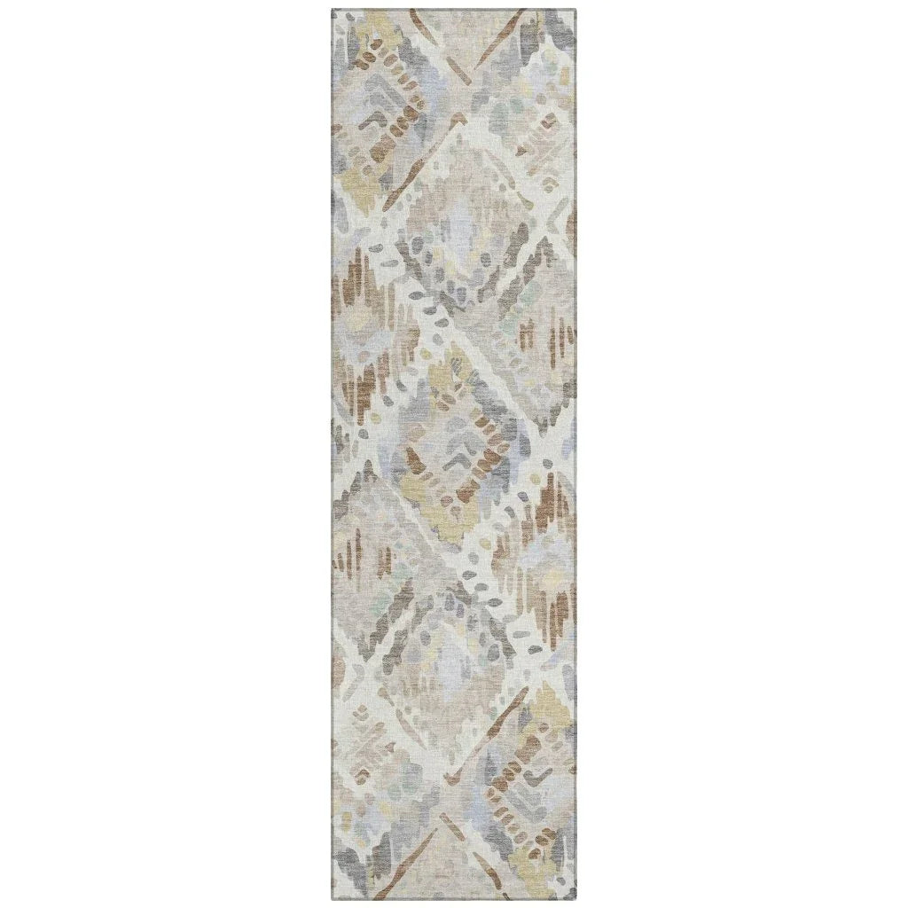 LOOMLAN Rugs Ilyone Ivory Washable Indoor-Outdoor Rug