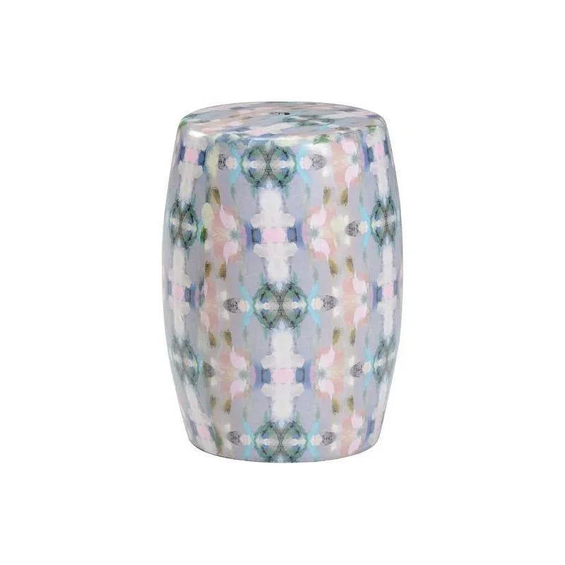 Indigo Girl Modern Ceramic Outdoor Garden Stool - LOOMLAN - Wildwood - Poufs and Stools