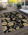 LOOMLAN Rugs Inoa Black Washable Indoor-Outdoor Rug