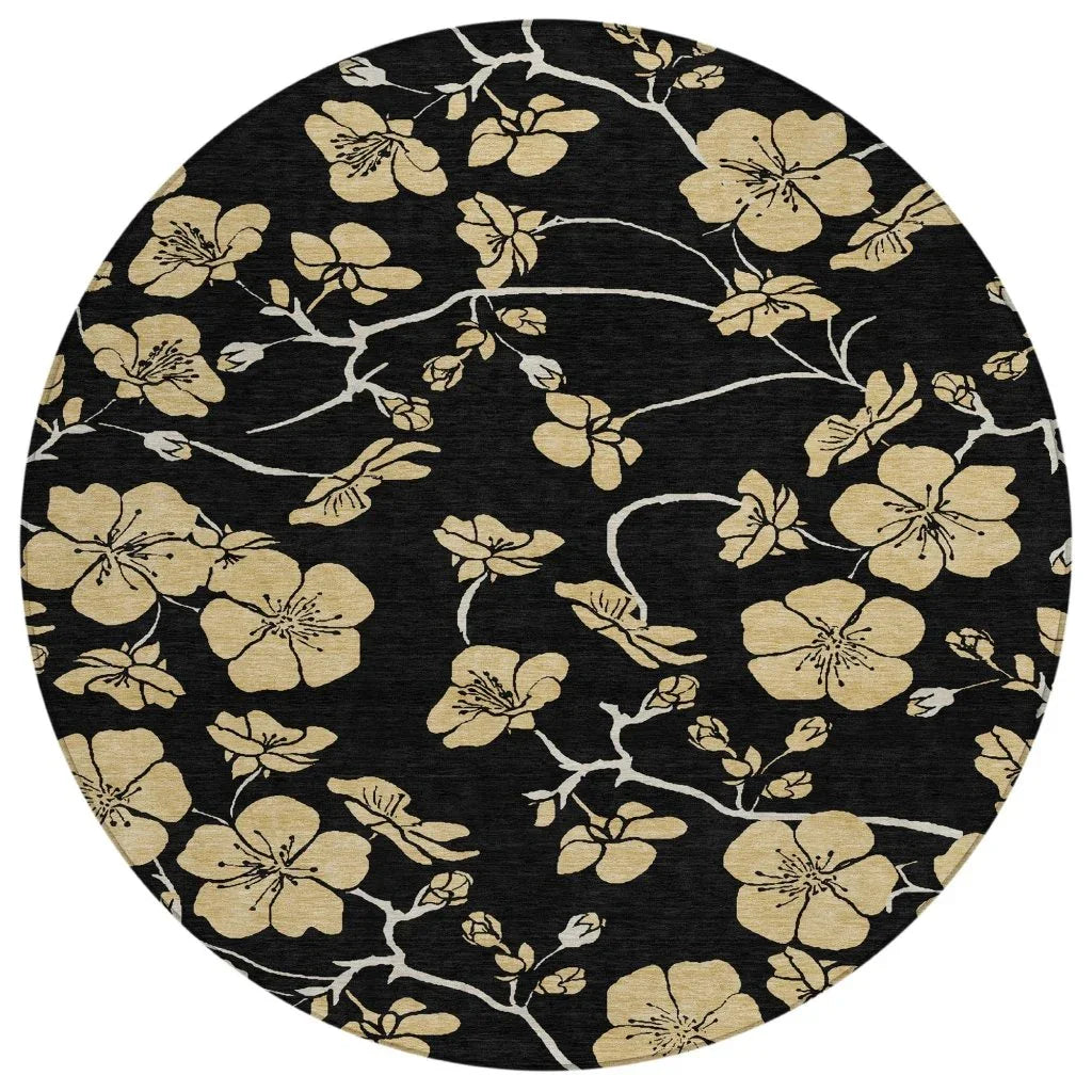 LOOMLAN Rugs Inoa Black Washable Indoor-Outdoor Rug