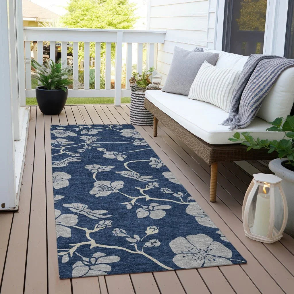 LOOMLAN Rugs Inoa Blue Washable Indoor-Outdoor Rug