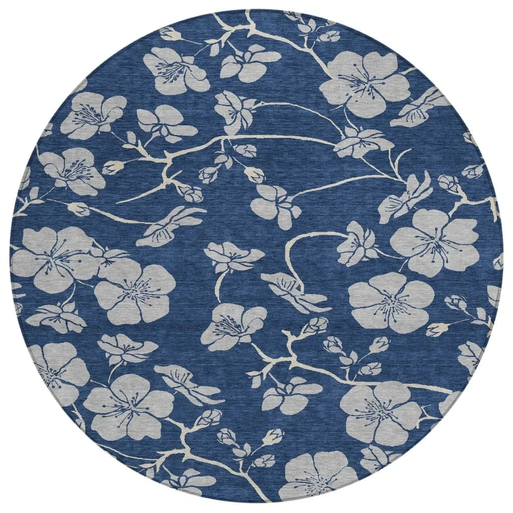 LOOMLAN Rugs Inoa Blue Washable Indoor-Outdoor Rug