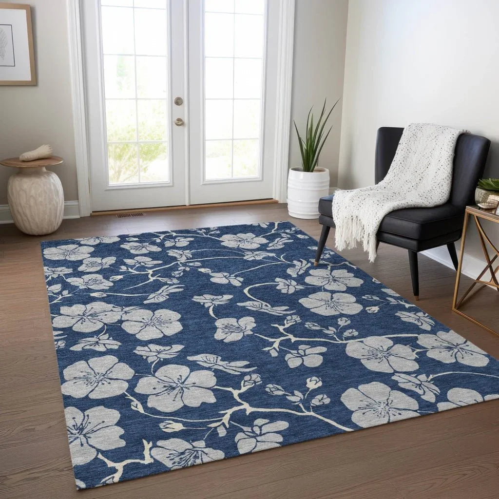 LOOMLAN Rugs Inoa Blue Washable Indoor-Outdoor Rug