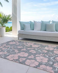 LOOMLAN Rugs Inoa Gray Washable Indoor-Outdoor Rug