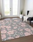 LOOMLAN Rugs Inoa Gray Washable Indoor-Outdoor Rug