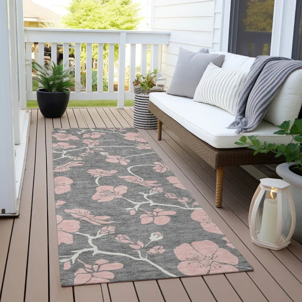 LOOMLAN Rugs Inoa Gray Washable Indoor-Outdoor Rug