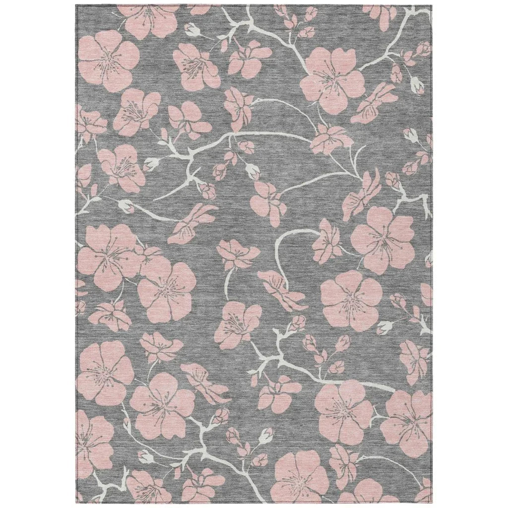 LOOMLAN Rugs Inoa Gray Washable Indoor-Outdoor Rug