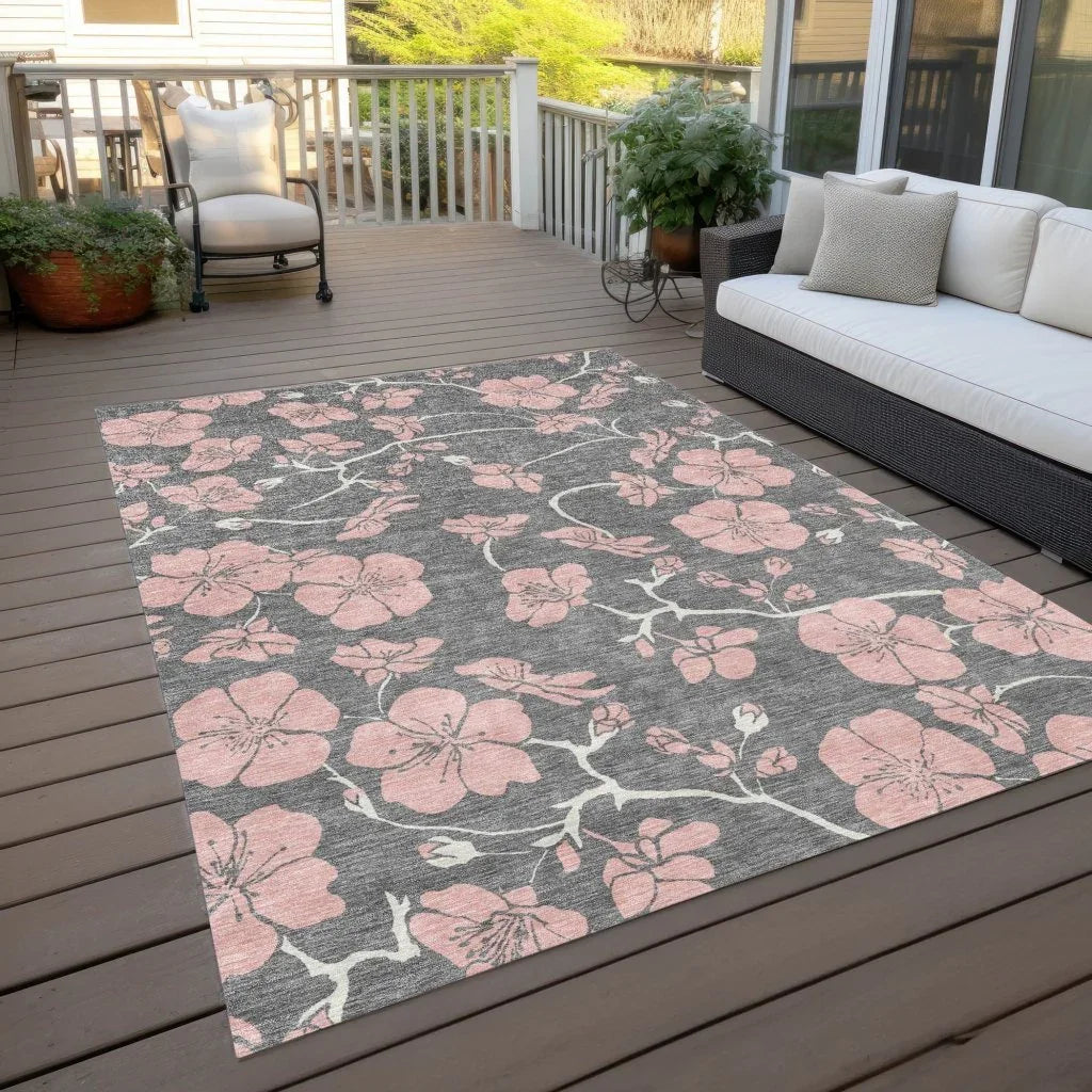 LOOMLAN Rugs Inoa Gray Washable Indoor-Outdoor Rug
