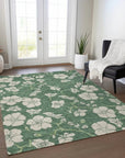 LOOMLAN Rugs Inoa Green Washable Indoor-Outdoor Rug