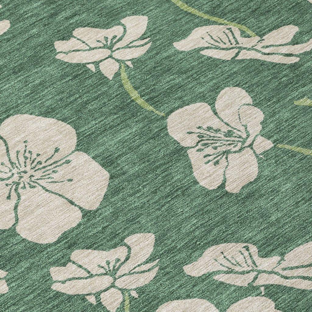 LOOMLAN Rugs Inoa Green Washable Indoor-Outdoor Rug
