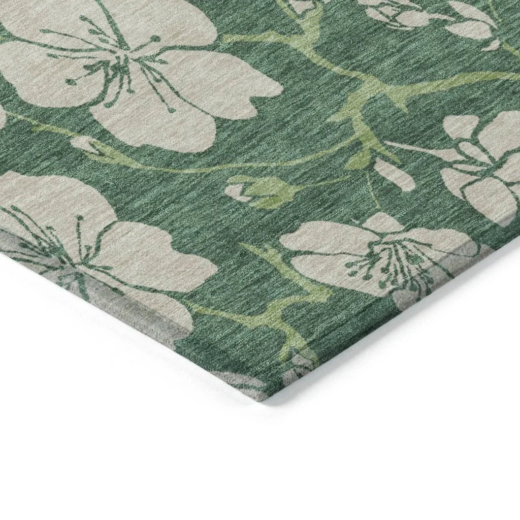 LOOMLAN Rugs Inoa Green Washable Indoor-Outdoor Rug