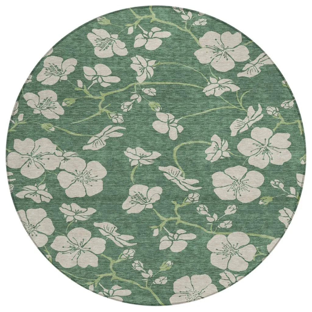 LOOMLAN Rugs Inoa Green Washable Indoor-Outdoor Rug