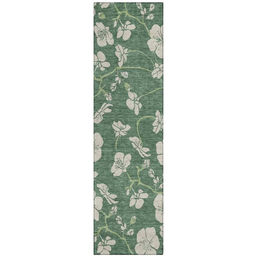 LOOMLAN Rugs Inoa Green Washable Indoor-Outdoor Rug