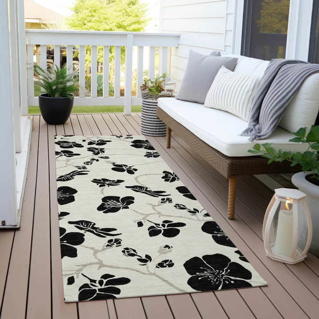 LOOMLAN Rugs Inoa Ivory Washable Indoor-Outdoor Rug