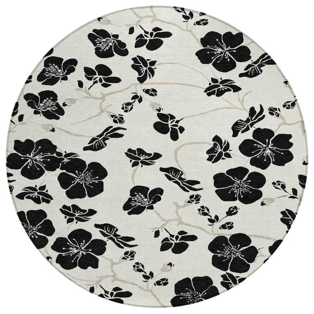 LOOMLAN Rugs Inoa Ivory Washable Indoor-Outdoor Rug