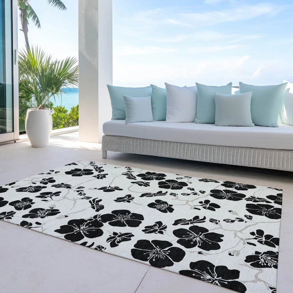 LOOMLAN Rugs Inoa Ivory Washable Indoor-Outdoor Rug