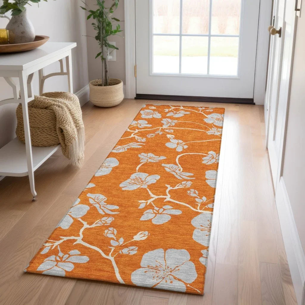 LOOMLAN Rugs Inoa Orange Washable Indoor-Outdoor Rug