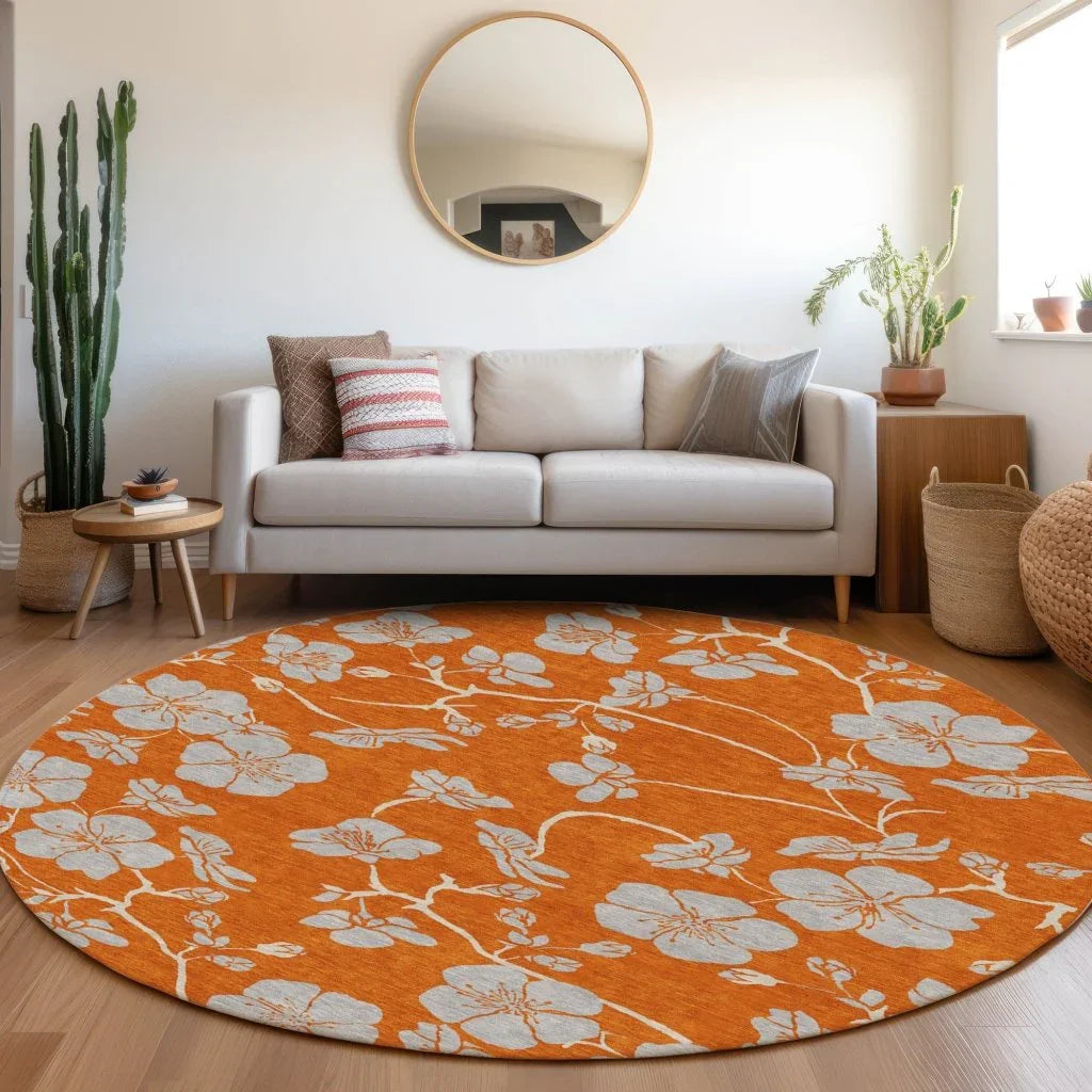 LOOMLAN Rugs Inoa Orange Washable Indoor-Outdoor Rug