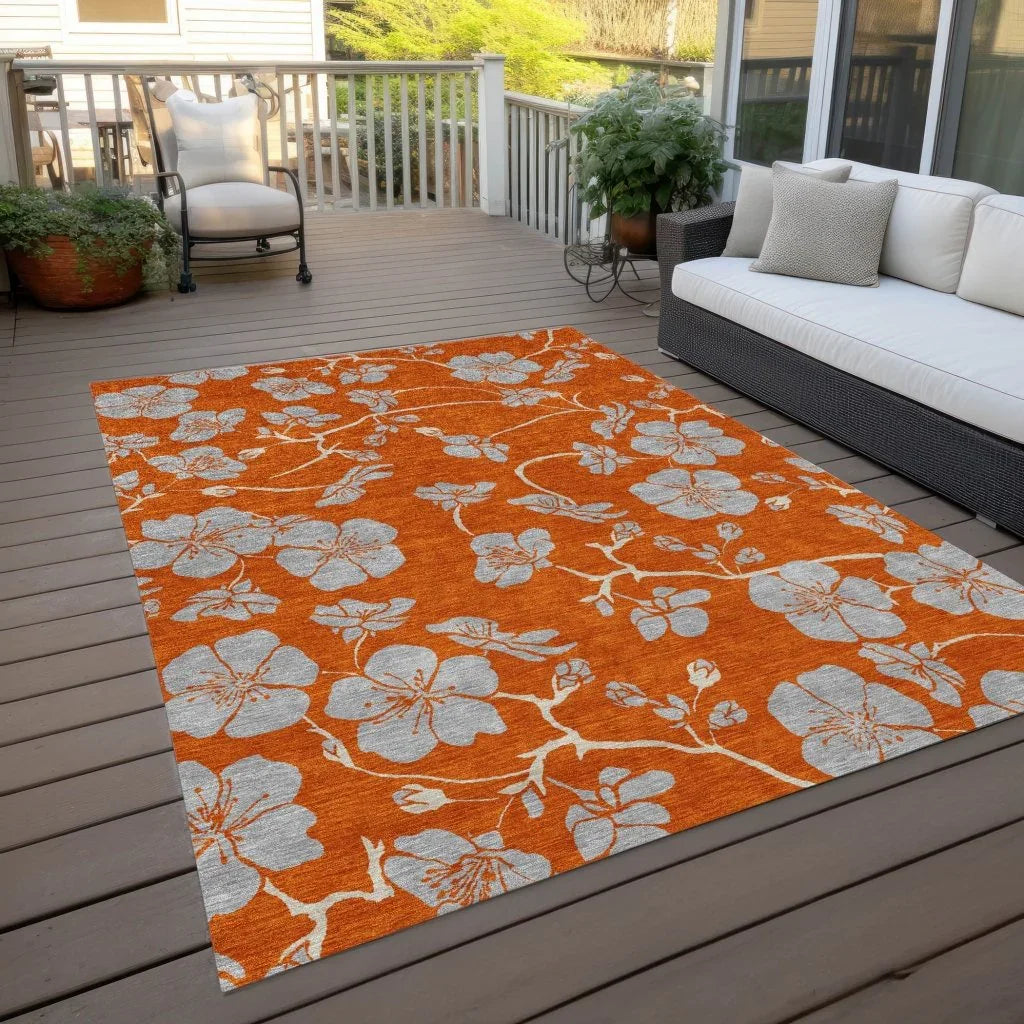 LOOMLAN Rugs Inoa Orange Washable Indoor-Outdoor Rug
