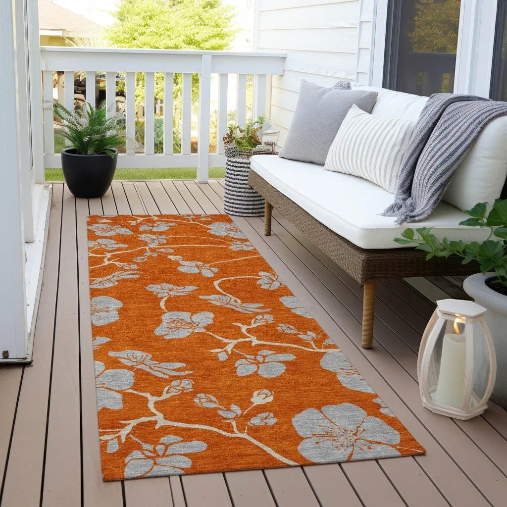 LOOMLAN Rugs Inoa Orange Washable Indoor-Outdoor Rug