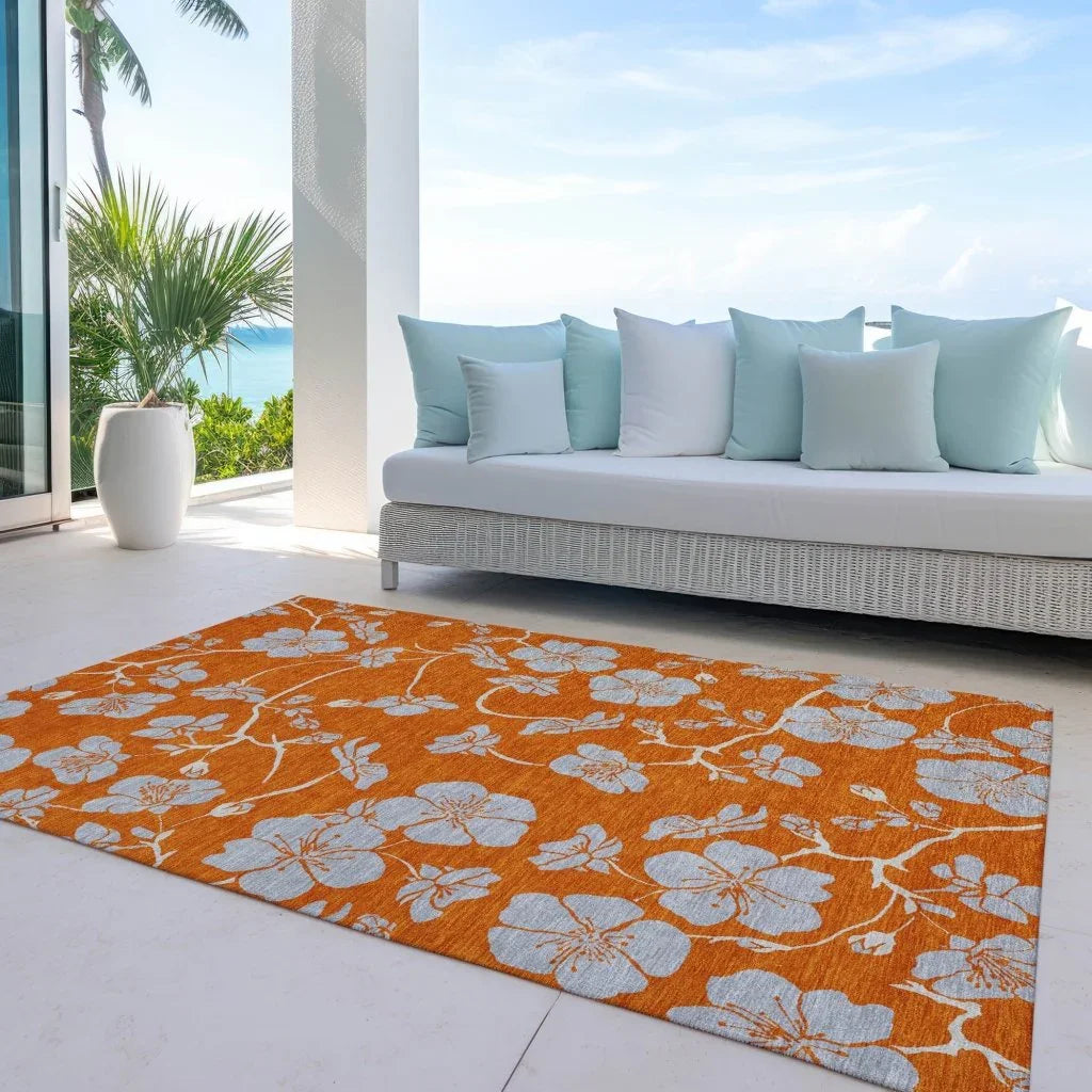 LOOMLAN Rugs Inoa Orange Washable Indoor-Outdoor Rug