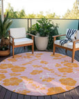 LOOMLAN Rugs Inoa Pink Washable Indoor-Outdoor Rug