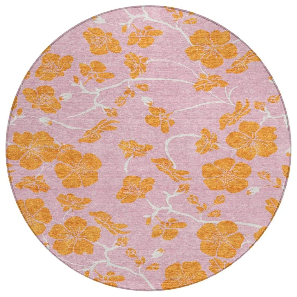 LOOMLAN Rugs Inoa Pink Washable Indoor-Outdoor Rug