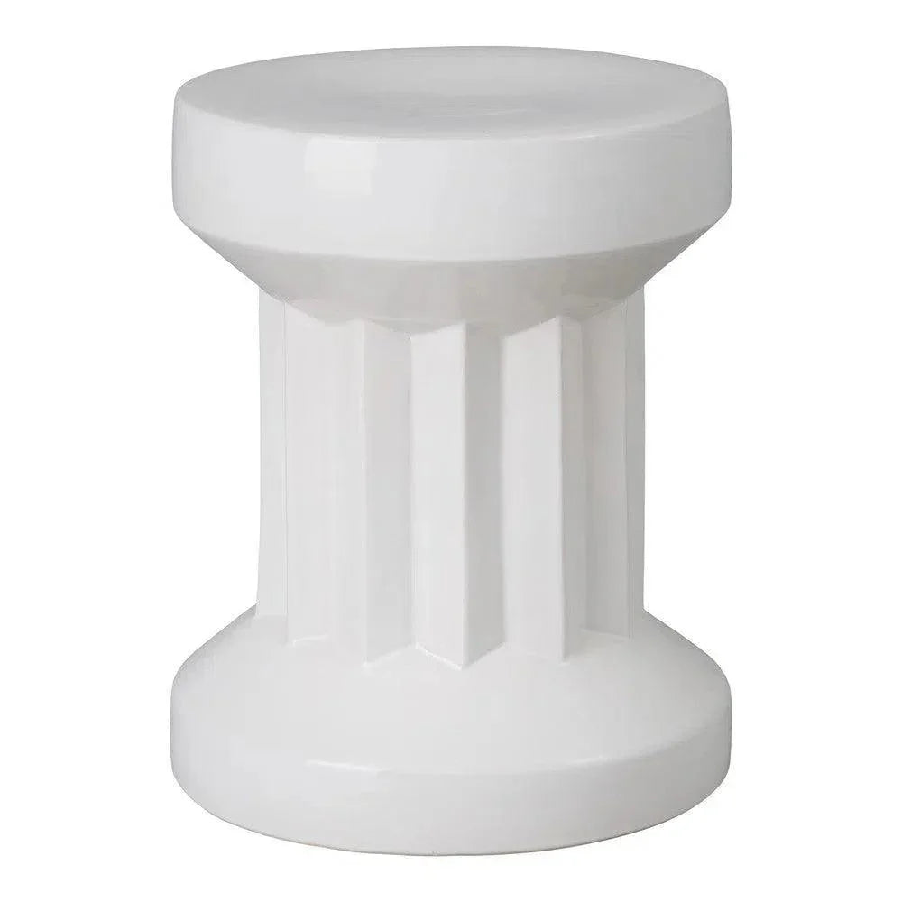 Intrepit 18 in. Round Turquoise Ceramic Garden Stool - LOOMLAN - Emissary - Garden Stools