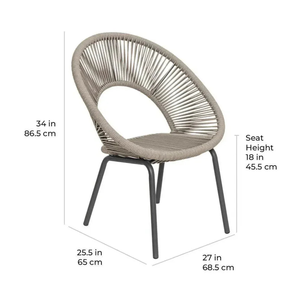 Seasonal Living Ionian 2PC Coconut White Patio Dining Chairs