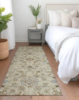 LOOMLAN Rugs Irene Beige Washable Indoor-Outdoor Rug