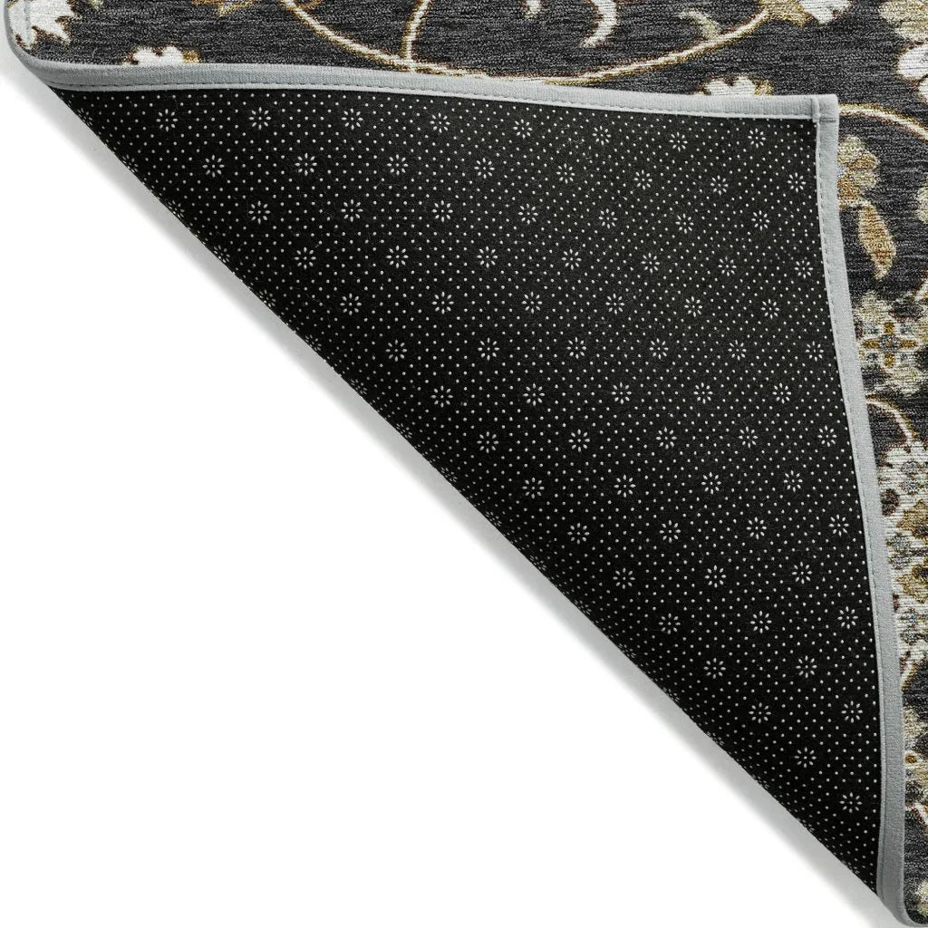 LOOMLAN Rugs Irene Black Washable Indoor-Outdoor Rug
