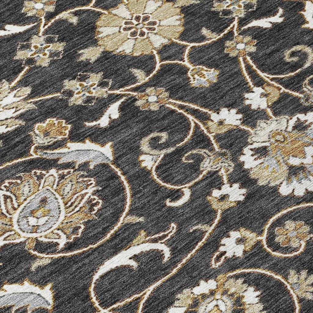 LOOMLAN Rugs Irene Black Washable Indoor-Outdoor Rug
