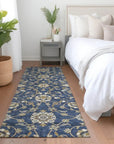 LOOMLAN Rugs Irene Blue Washable Indoor-Outdoor Rug