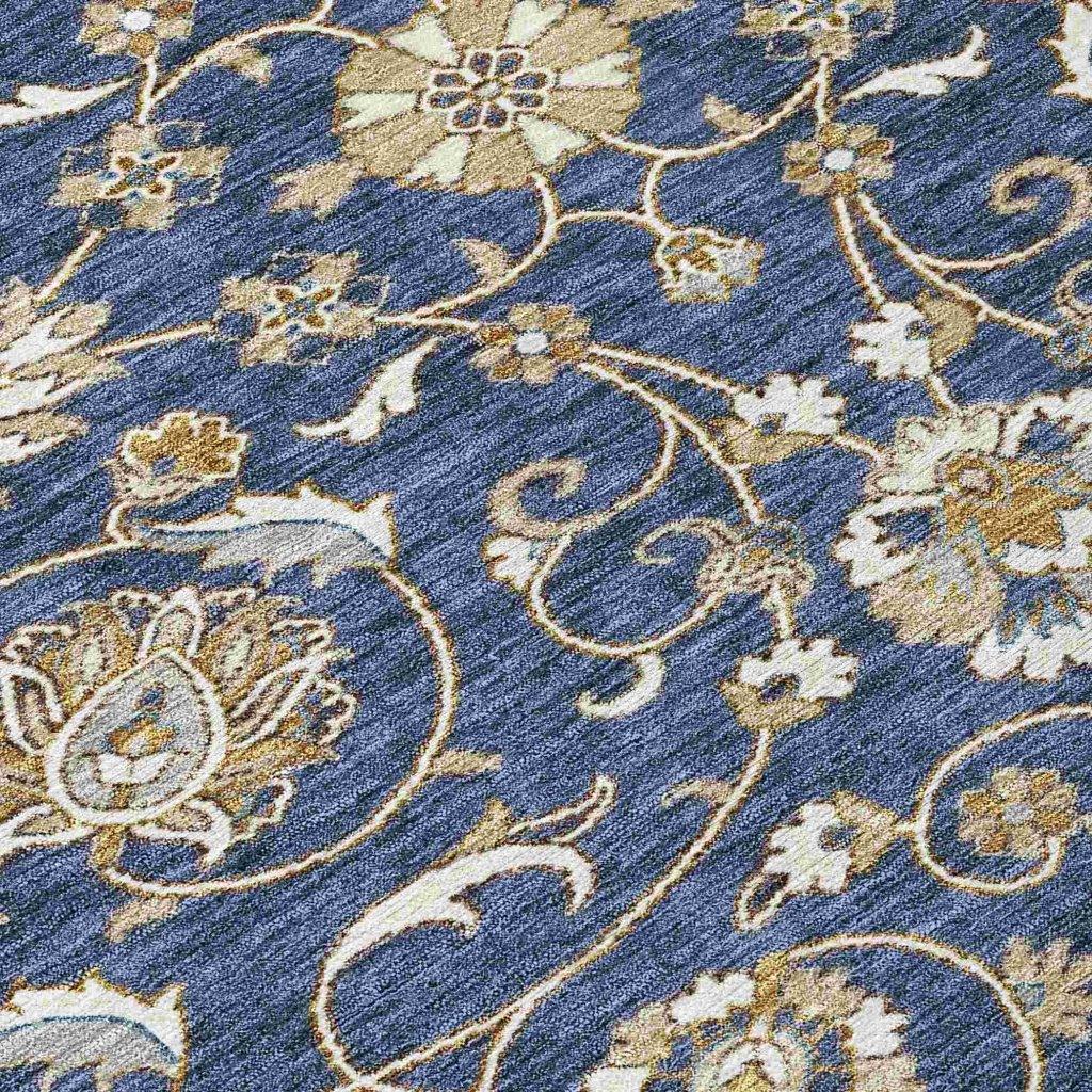 LOOMLAN Rugs Irene Blue Washable Indoor-Outdoor Rug