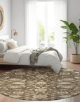 LOOMLAN Rugs Irene Brown Washable Indoor-Outdoor Rug