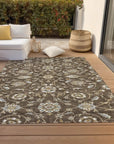 LOOMLAN Rugs Irene Brown Washable Indoor-Outdoor Rug