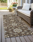 LOOMLAN Rugs Irene Brown Washable Indoor-Outdoor Rug