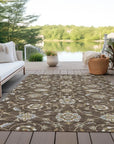 LOOMLAN Rugs Irene Brown Washable Indoor-Outdoor Rug