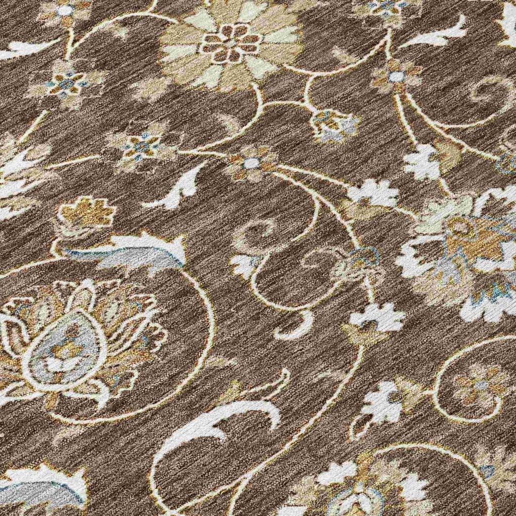 LOOMLAN Rugs Irene Brown Washable Indoor-Outdoor Rug